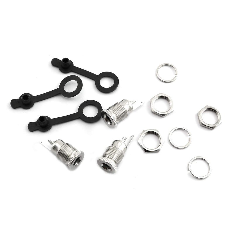 Maxmoral ماكس مورال 3 قطع موصل مقبس الطاقة DC-099 مع غطاء واقي، محول تركيب لوحة أنثوي مزود بخيط، جاك طاقة 5.5 × 2.5 مم - Image 5